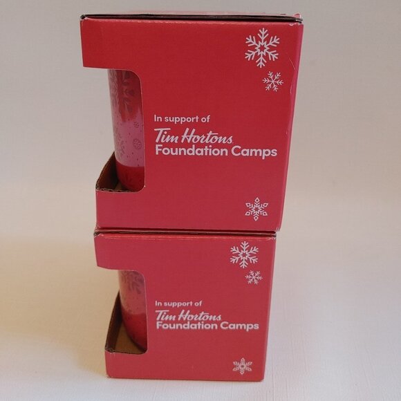 2021 Tim Hortons Stacking Mugs PAIR BNIB THE MOST WONDERFUL TIMS OF THE … - Picture 3 of 12